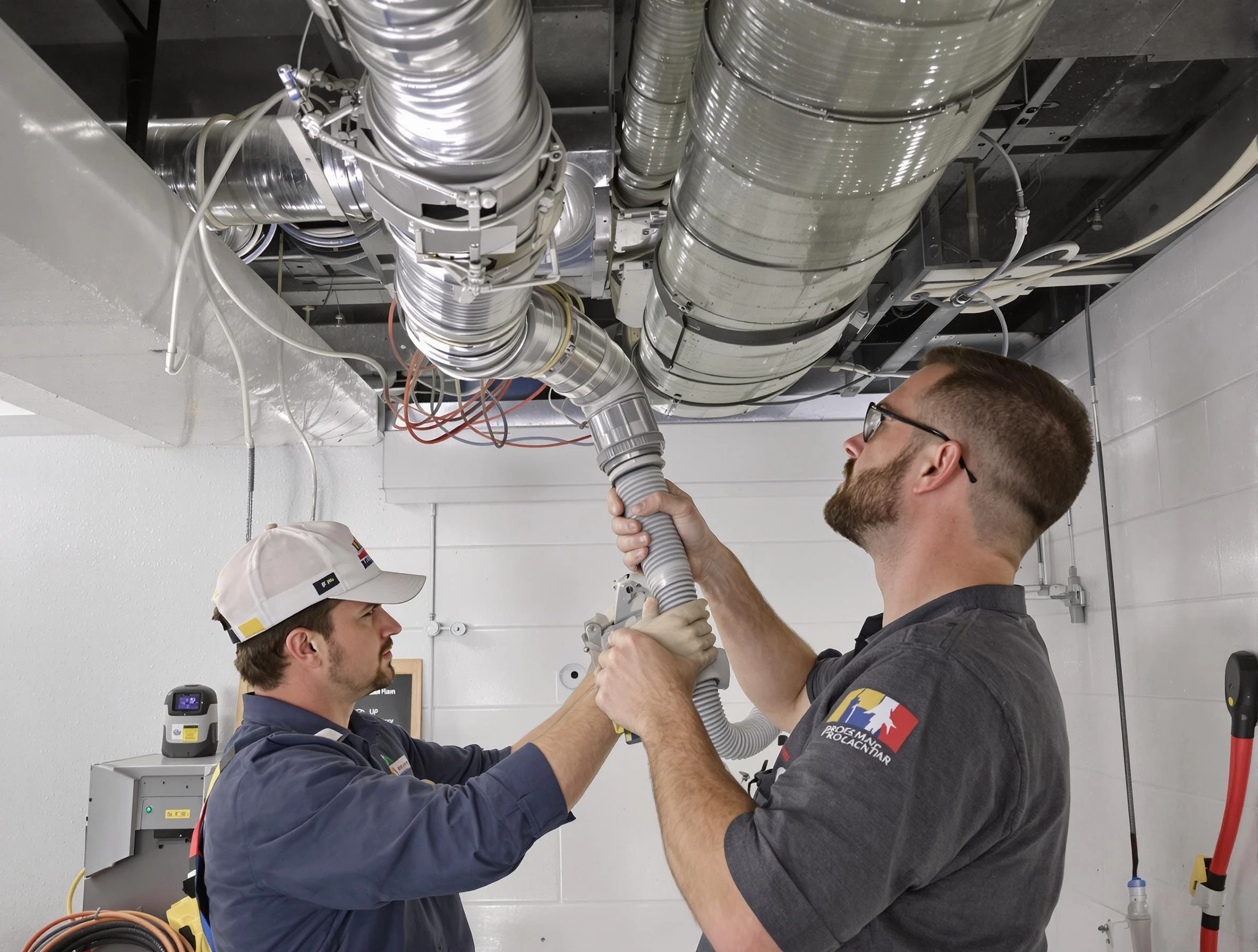 Revere Air Duct Cleaning technician performing thorough AC duct cleaning in Revere