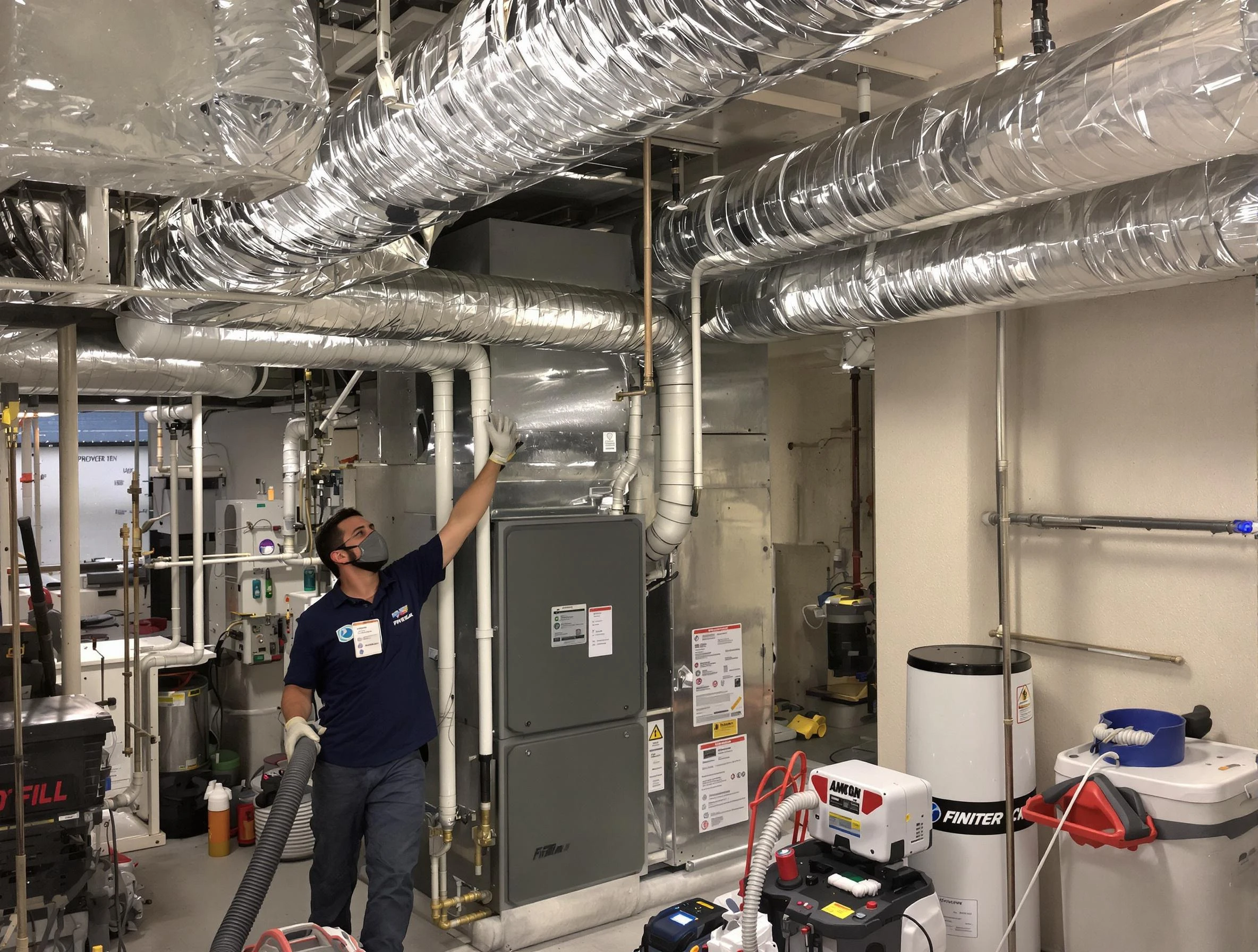 Revere Air Duct Cleaning specialist performing thorough furnace duct cleaning in a Revere residence