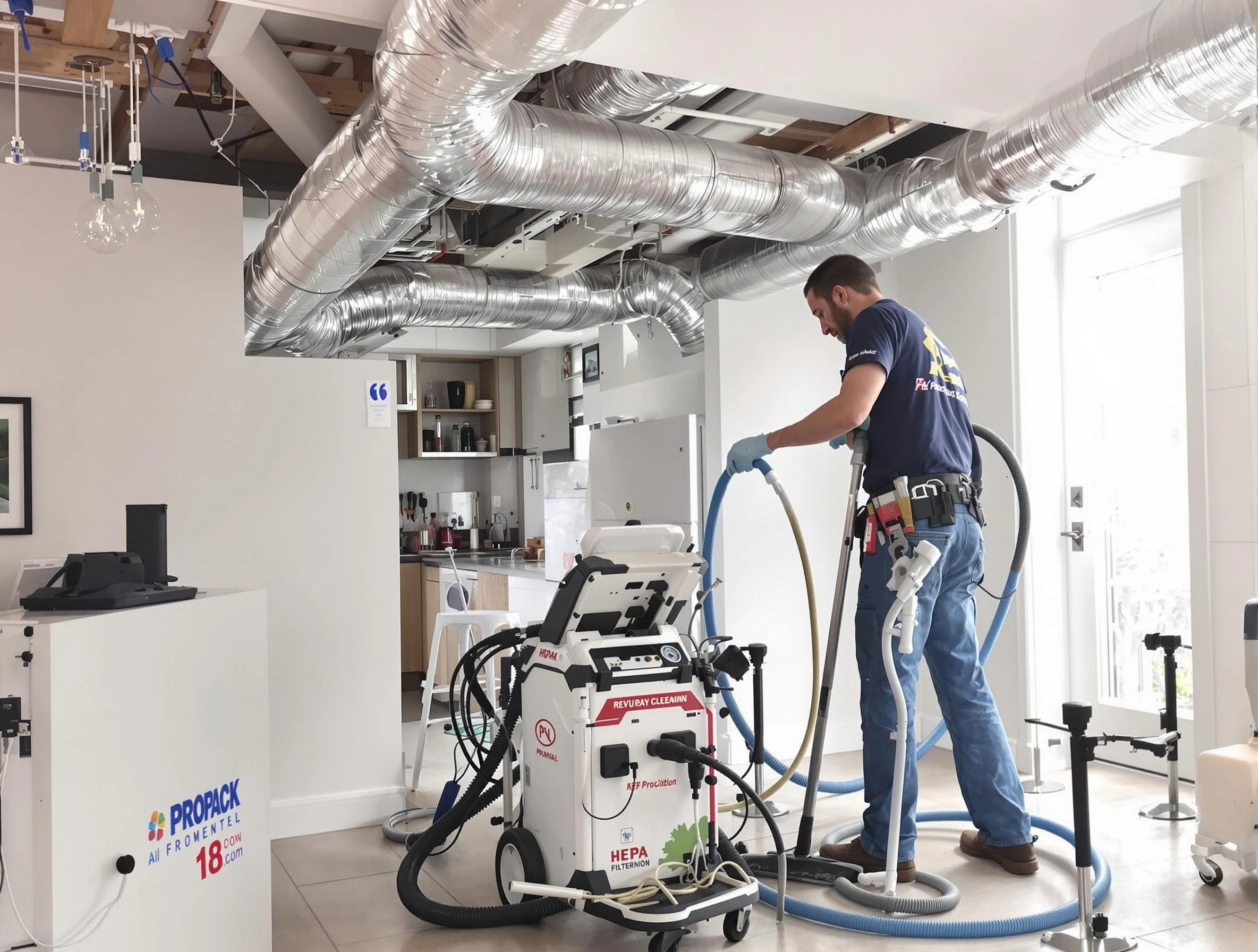 Revere Air Duct Cleaning technician performing advanced pure duct cleaning with specialized equipment in Revere