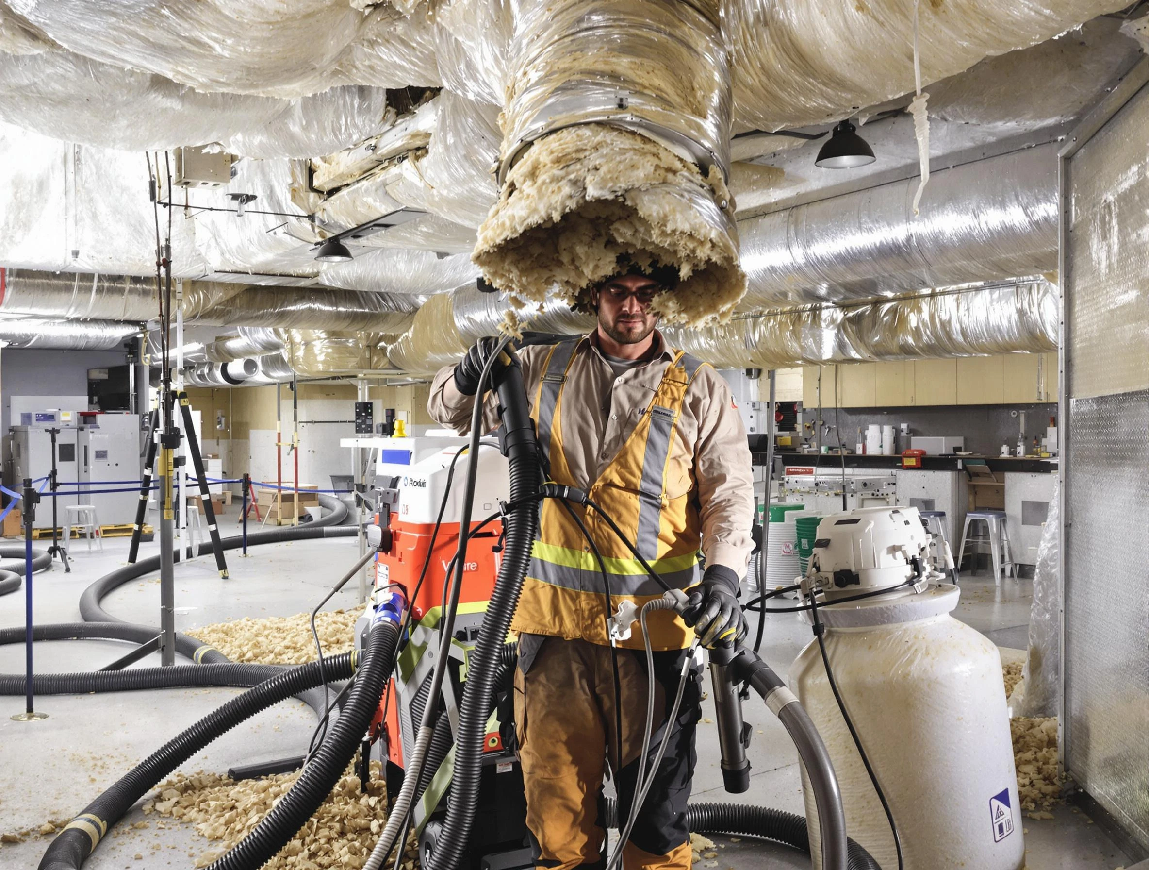 Professional vacuum insulation removal by Revere Air Duct Cleaning expert in Revere