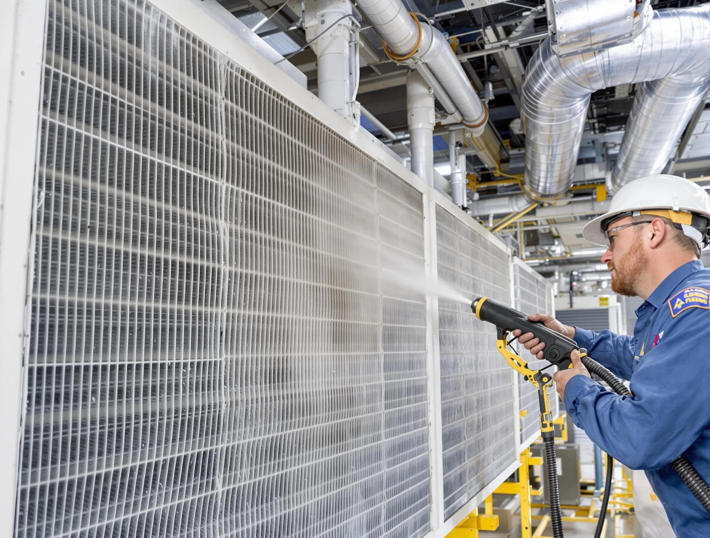 Professional commercial coil cleaning by Revere Air Duct Cleaning in Revere